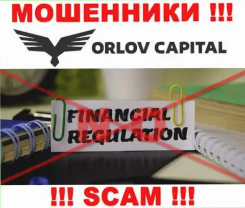 На интернет-ресурсе мошенников Орлов-Капитал Ком нет ни единого слова об регуляторе этой конторы !!!