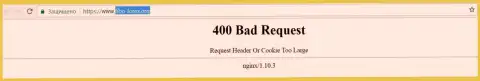 Официальный web-ресурс forex дилера Fibo-Forex несколько дней вне доступа и показывает - 400 Bad Request (ошибочный запрос)