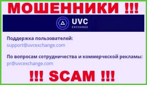 Связаться с интернет-мошенниками UVC Exchange сможете по этому е-майл (информация была взята с их интернет-сервиса)