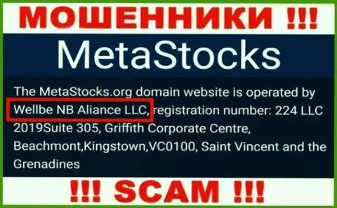 Юридическое лицо организации MetaStocks - это Веллбе НБ Алиансе ЛЛК, инфа позаимствована с официального сайта