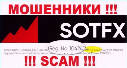 Как представлено на официальном сайте мошенников SotFX: 10424 - это их номер регистрации