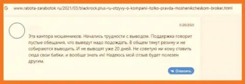 Объективный отзыв доверчивого клиента, который попал в лапы BlackRock Plus - не стоит с ними совместно работать - это ШУЛЕРА !!!