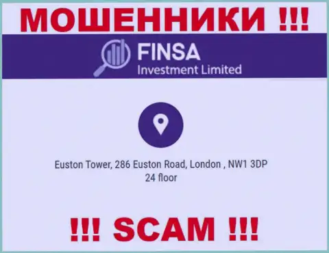 Избегайте работы с конторой FinsaInvestmentLimited Com - данные интернет-мошенники распространили ложный официальный адрес
