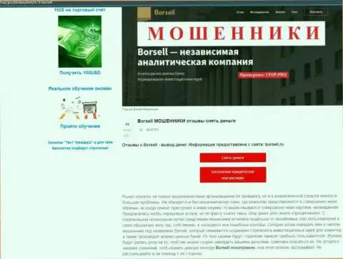 Обзор мошеннических уловок scam-проекта ООО БОРСЕЛЛ - это МОШЕННИКИ !!!