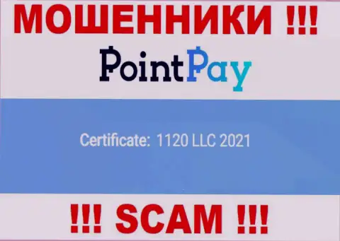 Номер регистрации Поинт Пэй ЛЛК, который предоставлен мошенниками у них на web-сервисе: 1120 LLC 2021