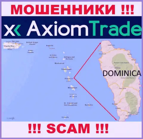 У себя на веб-ресурсе AxiomTrade написали, что зарегистрированы они на территории - Dominica