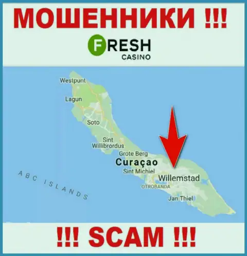 Curaçao - именно здесь, в оффшоре, отсиживаются internet-кидалы Fresh Casino