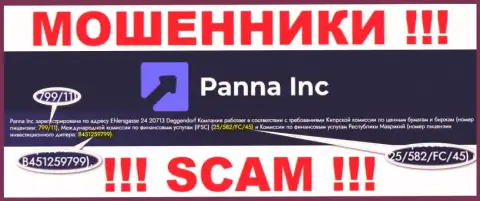 Жулики Panna Inc активно кидают лохов, хотя и показывают лицензию на интернет-сервисе