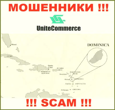 Unite Commerce расположились в офшорной зоне, на территории - Доминика