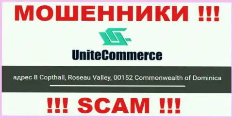 8 Коптхолл, Долина Розо, 00152 Содружество Доминики - это офшорный адрес Юнит Коммерс, приведенный на web-сервисе указанных мошенников
