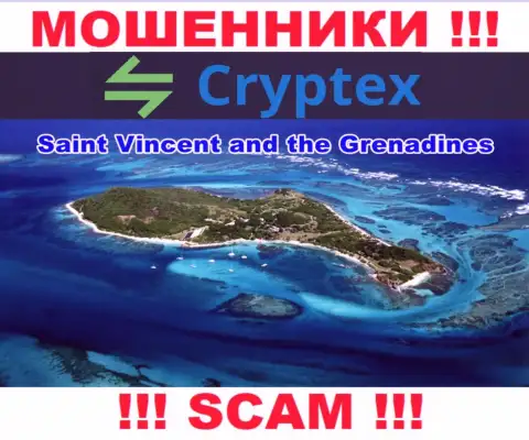 Из организации CryptexNet вложенные деньги возвратить невозможно, они имеют оффшорную регистрацию - Saint Vincent and Grenadines