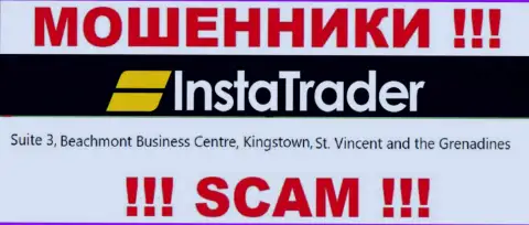 Suite 3, Beachmont Business Centre, Kingstown, St. Vincent and the Grenadines - это оффшорный юридический адрес InstaTrader Net, откуда МОШЕННИКИ лишают денег людей