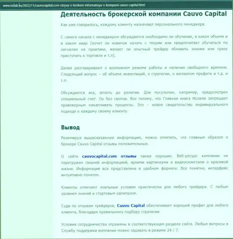 Брокер CauvoCapital Com представлен в информационной статье на интернет-сервисе nsllab ru