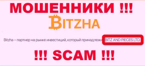 На официальном web-сайте Bitzha мошенники указали, что ими руководит BITZ AND PIECES LTD