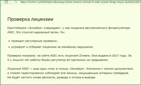 Проверка наличия разрешения на ведение деятельности была осуществлена создателем публикации на сайте moiton ru