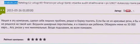 Дукаскопи Банк ограбили валютного трейдера на сумму 30000 Евро - это МОШЕННИКИ !!!