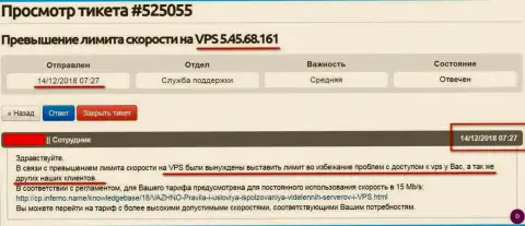 Хостинг-провайдер сообщил, что ВПС веб-сервера, где хостился web-ресурс ffin.xyz получил ограничение в скорости доступа