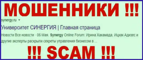 Synergy Ru - это МОШЕННИК !!! SCAM !!!